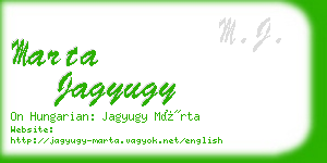 marta jagyugy business card